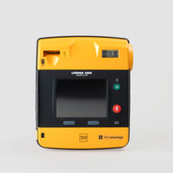 A black and yellow LIFEPAK 1000 AED machine